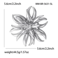 Broche de fuegos artificiales de plata con diseño 3D, diámetro de 5,6 cm y peso de 44,5 g - Plateado