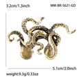 Spilla a forma di polpo in finitura oro antico da 5,1 cm con eleganti accenti di perle - Oro Antico (MM-BR-5621-GD)