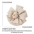 Elegant champagne satin fabric flower brooch and dual-use pin for stylish coats - Light Coffee (7126-BR)