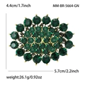 Luxurious vintage alloy oval brooch with green rhinestones and clear dimensions - Green