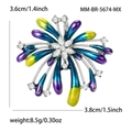 Spilla a fuochi d'artificio in lega con petali in smalto colorato e centro di cristallo - Colorato