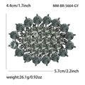 Vintage oval gray crystal brooch with retro rhinestone details for bridal accessories - Gray