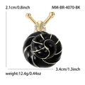 Elegante spilla a forma di lumaca in smalto nero e oro con strass per abbigliamento donna - Nero-4070-BK / Nero