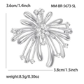 Broche de fuegos artificiales con diamantes de imitación para abrigos elegantes - Plateado