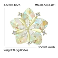 Sonnenblumenbrosche mit AB-Regenbogensteinen und Goldfinish, Größe ca. 3,5 cm - Weiß (5642-WH)