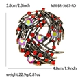 Vintage Vogelnest-Brosche in Antikgold mit roten und schillernden Kristallen - Antik Gold Rot (MM-BR-5687-RD)