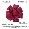 Handmade dark red fabric flower brooch with 5.5cm diameter for coats and cardigans - Red (7126-RD)