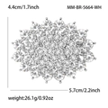 Silver alloy oval brooch with clear rhinestones, 4.4cm x 5.7cm, elegant vintage style - White