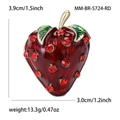 Squisita spilla a fragola con strass e smalto rosso, misura 3,9 cm x 3,0 cm - Rosso
