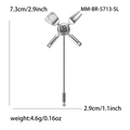 Creative BBQ grill tool alloy enamel brooch with spatula and fork design for apparel - Silver-5713-sl