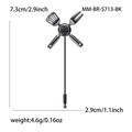 Black alloy kitchenware brooch with crossed spatula and fork design and QB engraving - Black (MM-BR-5713-BK)
