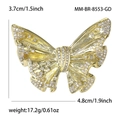 Elegante spilla a farfalla dorata con micro zirconi e cristalli scintillanti da donna - Oro