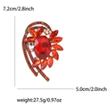 Detalle de broche vintage de cristal rojo con dimensiones 7.2cm y peso de 27.5g - Rojo