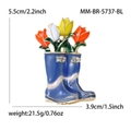 Spilla a stivale blu con tulipani colorati e strass scintillanti altezza 5,5cm - Blu