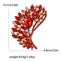 Spilla vintage in lega dorata con grandi cristalli rossi e strass per scialli donna - Rosso