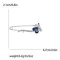 Spilla a balia pavone in argento con cristalli e strass blu a forma di goccia - Argento
