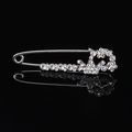 Spilla elegante a corona in argento con cristalli e strass brillanti e dettagli floreali - Argento
