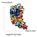 Vintage alloy large crystal brooch with colorful rhinestones for women coats - Rainbow