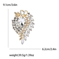 Eleganter Goldlegierung Broschen mit Strasssteinen und Größenangaben 9,1 cm mal 6,2 cm - Gold-Weiß