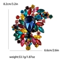 Spilla vintage in lega e cristallo multicolore con dimensioni 8,2 cm x 6,6 cm - Arcobaleno