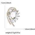 Eleganter Broschen-Anstecker aus Goldlegierung mit Glas-Kristallen und Maßen im Bild - Gold