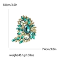 Spilla vintage in lega dorata con cristalli verde smeraldo e strass per giacche da donna - Verde