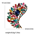 Vintage style large alloy brooch with deep blue main stone and colorful rhinestones - Colorful