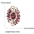 Spilla in lega dorata con pietra ovale viola scuro e accenti di gemme bordeaux - Viola (0099-PU)