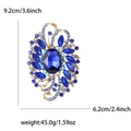 Elegante spilla grande in lega con cristalli blu reale e diamanti marquise - Blu