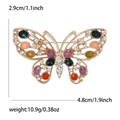 Eleganter Schmetterlings-Emaille-Brosche mit bunten Strasssteinen und Goldlegierung - Mehrfarbig-0177-MX