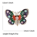 Kleurrijke emaille vlinderbroche met fonkelende kristallen voor damespakken en truien - Paars (MM-BR-0184)