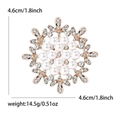Elegant rose gold snowflake brooch with pearls and crystals for women accessories - Rose Gold Style (MM-BR-0263-GD)