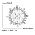 Snowflake brooch with white imitation pearls and rhinestones in silver alloy, 4.6cm - Silver Style (MM-BR-0263-SL)