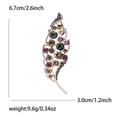 Elegant rose gold feather brooch with colorful crystal rhinestones for suits - Coffee