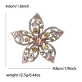 Elegante spilla a fiore in lega d'argento con strass colorati e dimensioni di 4,8 cm - caffè