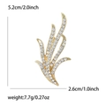 Elegante broche de narciso dorado con diamantes de imitación, 5,2 cm para mujer - Dorado (0300-GD)