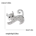Spilla a gatto in argento con strass misura 2,6cm x 3,0cm e pesa 8g - Argento