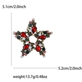 Spilla a stella pentagramma con cristalli rossi e strass verdi misura 5,1x5,2 cm - Colorato