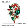 Detailansicht der Vintage-Blumenbrosche Abmessungen mit 5.2 cm Höhe und 3.5 cm Breite - Grün