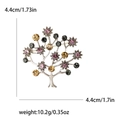 Spilla a forma di albero argentata con strass rosa e champagne, dimensione 4.4cm - Caffè (MM-BR-0307-BR-Caffè)