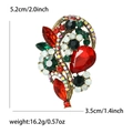 Vintage-Brosche in Blumenform aus Gold mit bunten Kristallen und Smaragdsteinen Maße - Rot