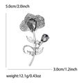 Broche fleur élégante en alliage argenté avec strass et cristal gris pour femmes - Argent (0497-RH)