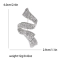 Elegant ribbon brooch in silver alloy with rhinestones measuring 6.0cm by 2.9cm - Silver
