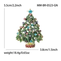 Funkelnde Weihnachtsbaum-Brosche mit bunten Strasssteinen in goldener Legierung - Grün (farbe Des Oberen Diamanten Zufällig) 0523-gn