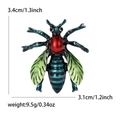 Enamel insect beetle brooch in red and green with sizing dimensions 3.4cm x 3.1cm - Green Beetle Style (MM-BR-0560) / Green