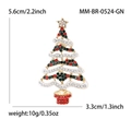 Modische goldene Weihnachtsbaum Brosche mit bunten Strasssteinen, 5.6cm Höhe - Weihnachtsbaumform (MM-BR-0524-GN) / Grün