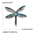 Spilla vintage a libellula con strass blu e misure del prodotto 6,2x6,4 cm - Blu 0608-BL