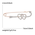Spilla da balia in oro rosa con cuori di strass scintillanti e design con freccia di Cupido - Oro