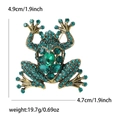 Spilla a rana alla moda con strass verdi e cristalli smeraldo in finitura oro vintage - Oro Antico Zircone Verde