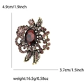 Vintage red crystal flower brooch for women with rhinstone petals and gold alloy base - Purple
